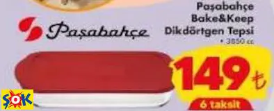 PAŞABAHÇE BAKE&KEEP DİKDÖRTGEN TEPSİ